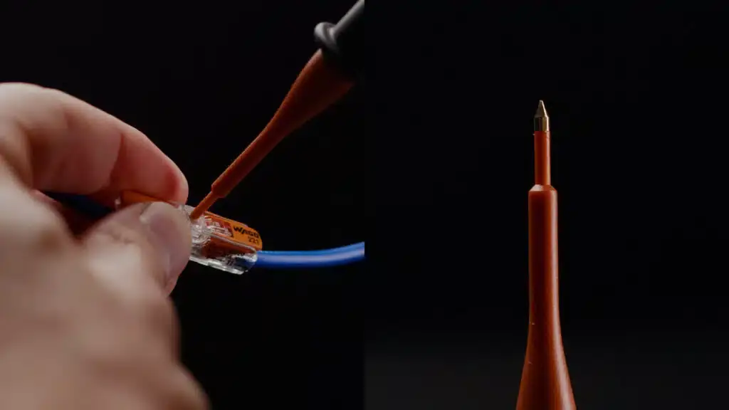 ACCSTP slim tip probes testing inside a Wago connector block